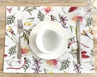 Australian Natives Placemats Australiana table decoration Australian native flora kitchen decor table placemat