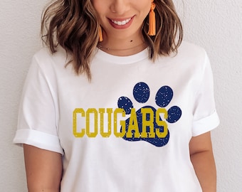 Cougars SVG / Cougar SVG / Paw SVG / Distressed / School / Graduation / Cut File / Clip Art / Southern Spark / svg png eps pdf jpg dxf
