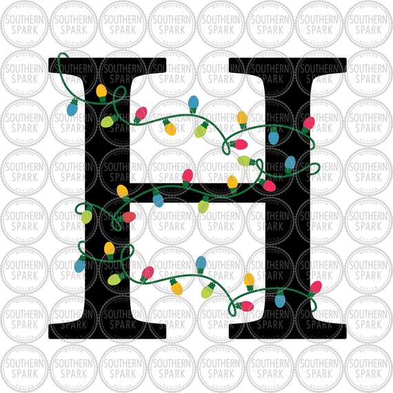 Download Free H Christmas Lights Svg Png Eps Pdf Jpg Dxf Etsy SVG DXF Cut File
