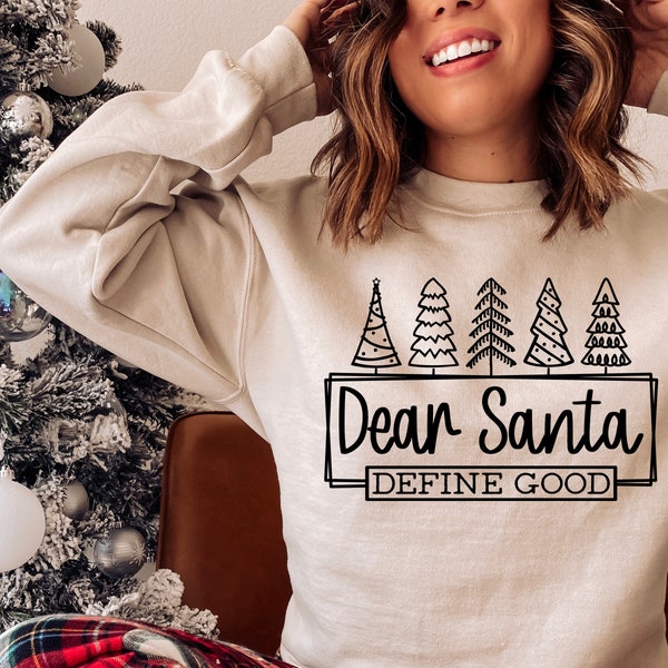 Christmas SVG / Dear Santa Define Good SVG / Santa hat SVG / Santa Claus / Cut File / Clip Art / Southern Spark / svg png eps pdf jpg dxf