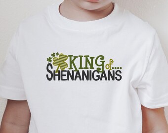 St Patrick's Day SVG / King Of Shenanigans SVG / Shamrock SVG / St Patty's / Cut File / Clip Art / Southern Spark / svg png eps pdf jpg dxf