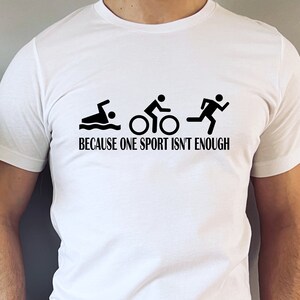 Triathlon SVG / Swim Bike Run SVG / Because One Sport Isn&#39;t Enough SVG / Cut File / Clip Art / Southern Spark / svg png eps pdf jpg dxf