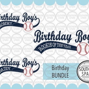 Bundle Birthday Boy SVG / Baseball Birthday SVG / Mommy / Daddy / Rookie of the Year SVG / Baseball / svg png eps pdf jpg dxf
