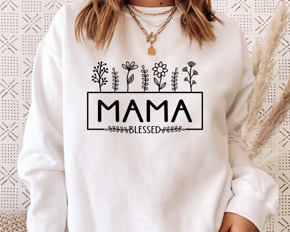 Mother's Day Mama SVG / Mama With Flowers SVG / Hand Drawn Flowers / Cut File / Clip Art / Southern Spark / svg png eps pdf jpg dxf