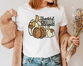 Thankful Grateful Blessed SVG / Thanksgiving SVG / Pumpkins SVG / Pumpkin / Cut File / Clip Art / Southern Spark / svg png eps pdf jpg dxf
