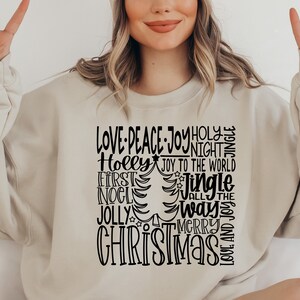 Christmas Graffiti SVG / Love Peace Joy First Noel Jingle All The Way Holy Night Jolly / Cut File / Southern Spark / svg png eps pdf jpg dxf