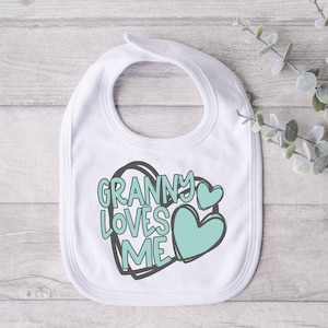 Granny Loves Me SVG / Baby SVG / Baby Bodysuit SVG / Grandmother / Hearts / Cut File / Clip Art / Southern Spark / svg png eps pdf jpg dxf