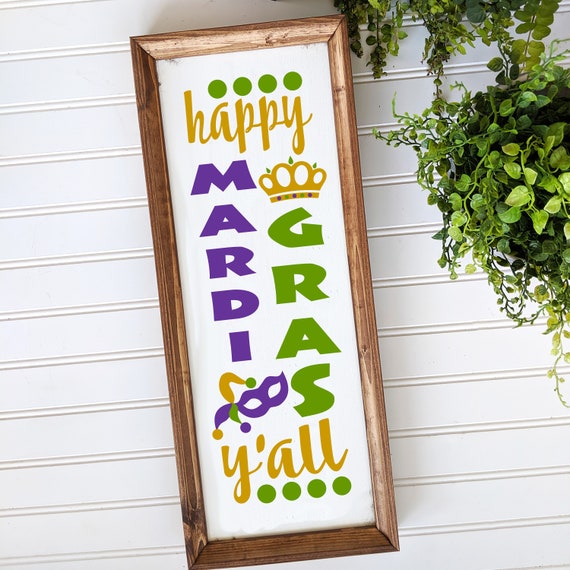 Mardi Gras Y'all Vertical Sign svg png eps pdf jpg dxf - Mardi Gras Design (Digital Download)