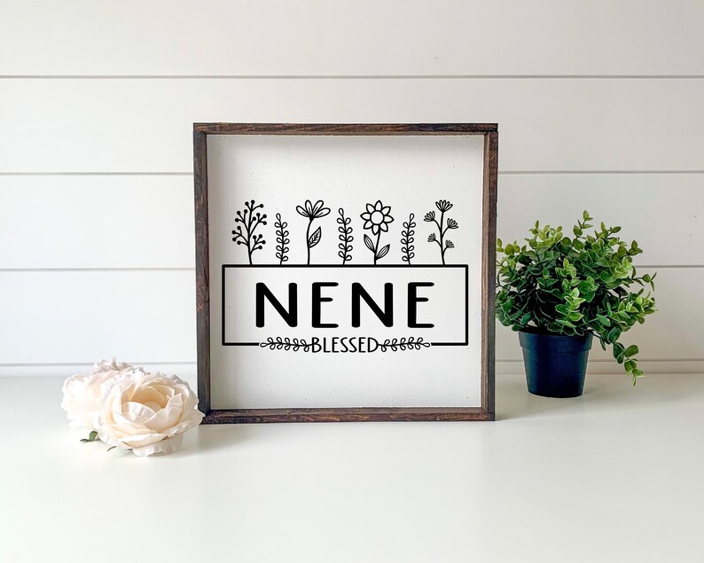 Nene Monogram Mother's Day Nene SVG / Nene With Flowers SVG / Hand Drawn - Etsy
