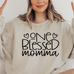 Mother's Day SVG / One Blessed Mom SVG / Blessed Momma SVG / Thanksgiving / Cut File / Clip Art / Southern Spark / svg png eps pdf jpg dxf