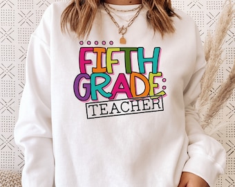 Fifth Grade Teacher svg png eps pdf jpg dxf - Education Back To School Design (Digital Download)