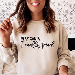 Christmas SVG / Dear Santa I really Tried SVG / Santa hat SVG / Santa Claus / Cut File / Clip Art / Southern Spark / svg png eps pdf jpg dxf