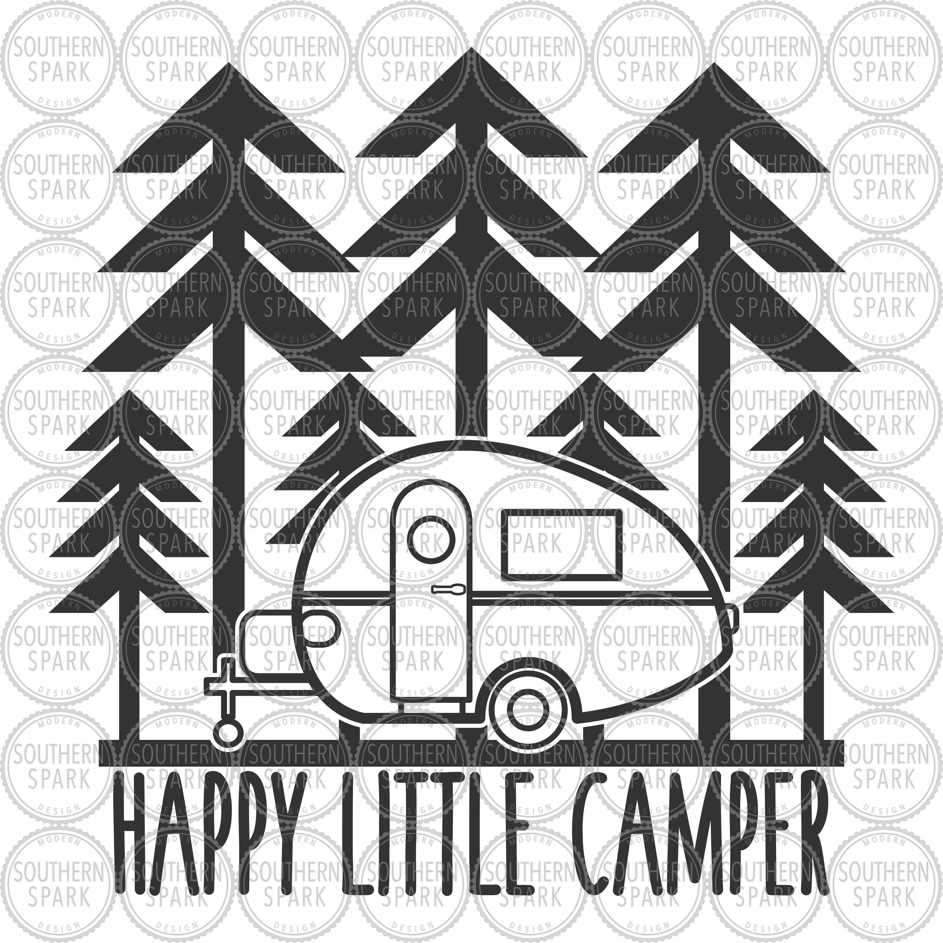 Happy Little Camper SVG / Forest Trees SVG / Summer SVG / | Etsy