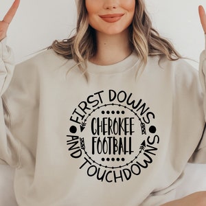 Football SVG / First Downs And Touchdowns SVG / Cherokee Football SVG / Cut File / Clip Art / Southern Spark / svg png eps pdf jpg dxf