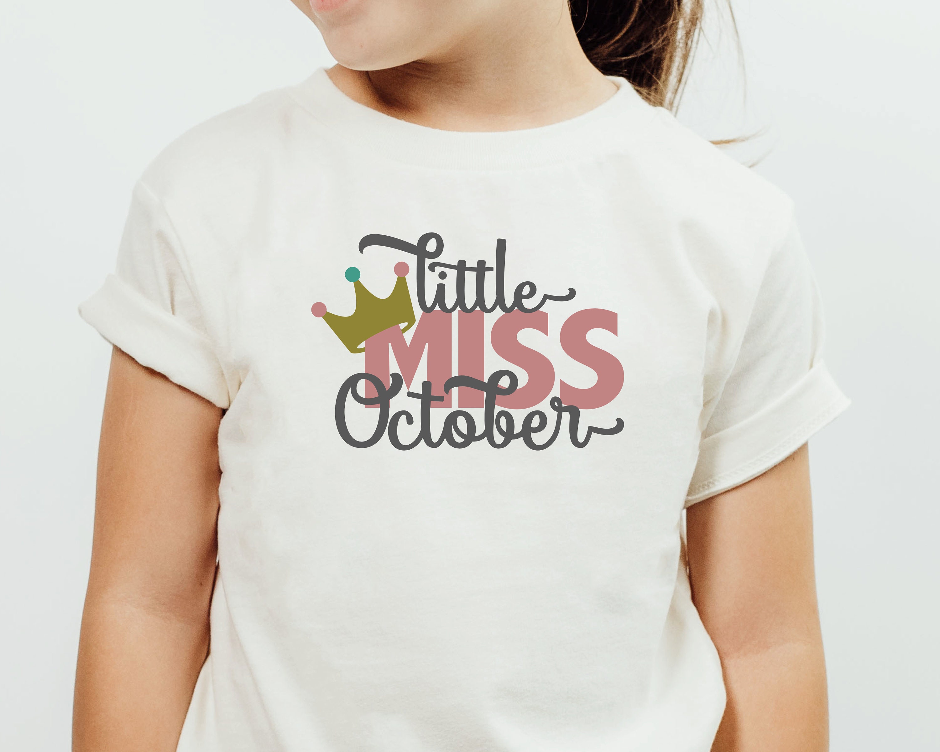 Birthday SVG / Girl Birthday SVG / Little Miss October / Birthday / Crown / Cut File / Clip Art / Southern Spark / svg png eps pdf jpg dxf