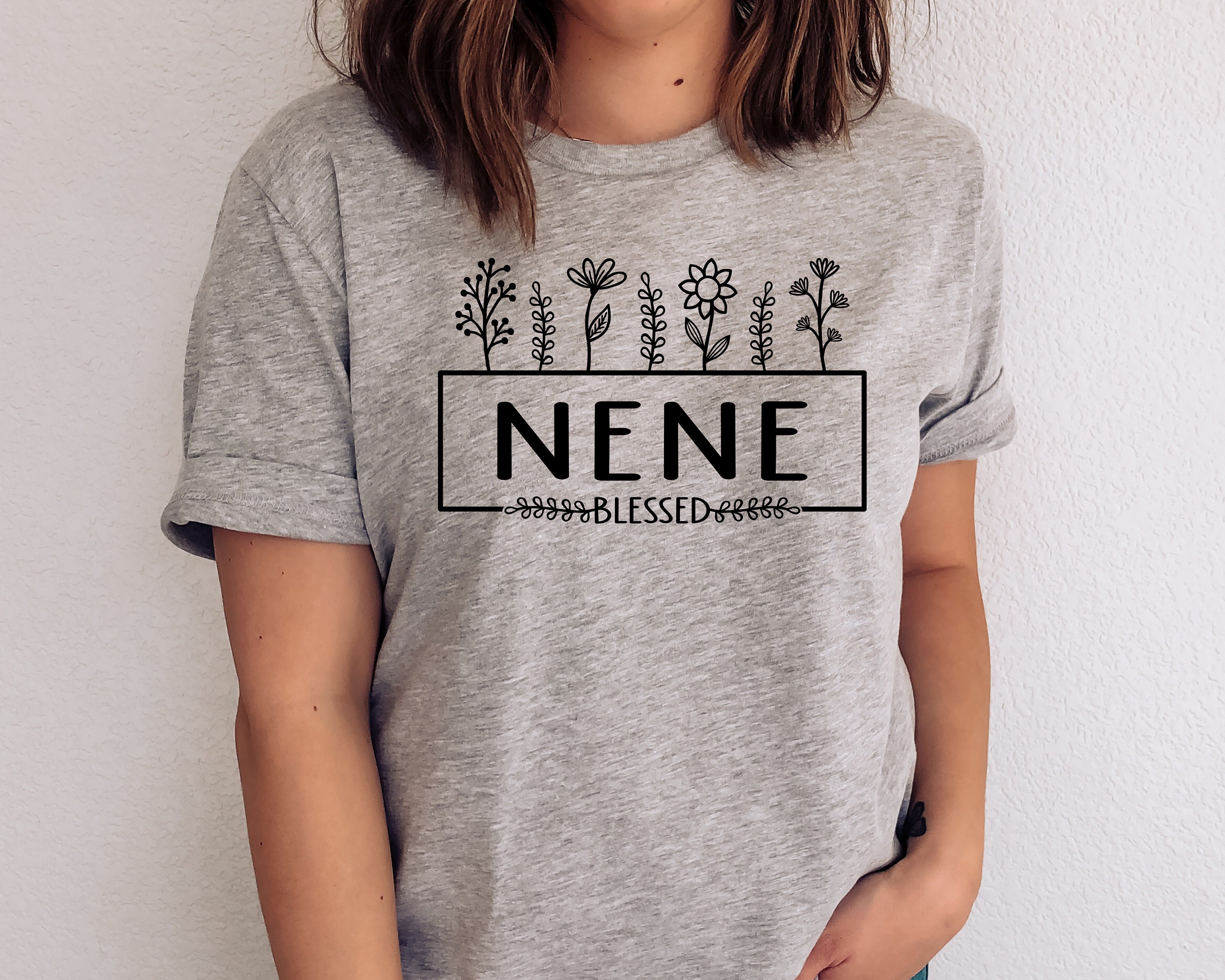 Nene Monogram Mother's Day Nene SVG / Nene With Flowers SVG / Hand Drawn Flowers ...