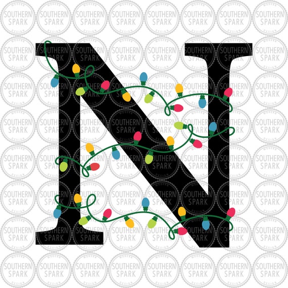 Download Free N Christmas Lights Svg Png Eps Pdf Jpg Dxf Etsy SVG DXF Cut File