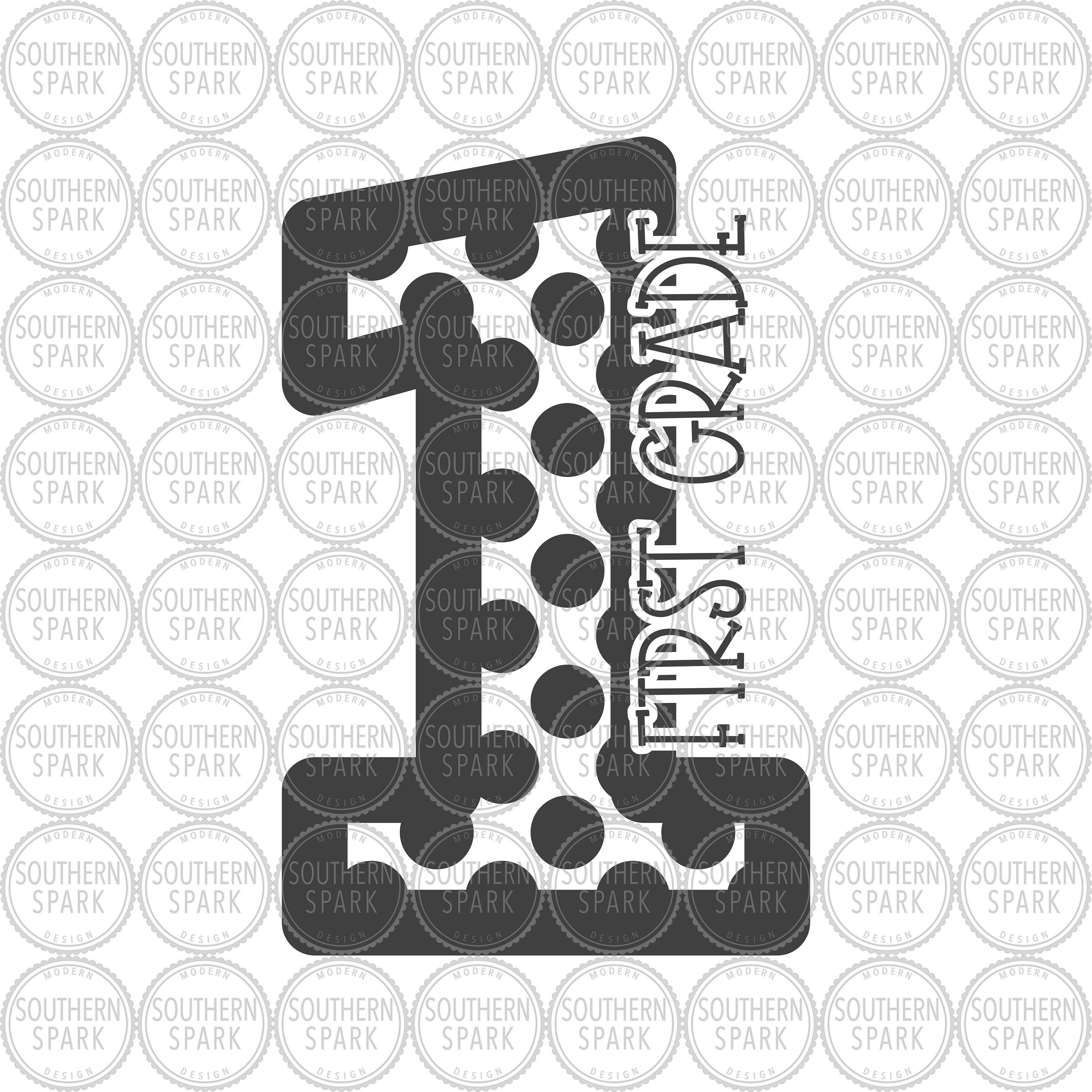 Download First Grade Number 1 Polka-dot svg png eps pdf jpg dxf ...