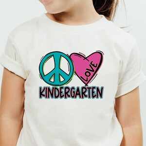 Kindergarten SVG / Peace Love Kindergarten SVG / Back To School SVG / Love / Cut File / Clip Art / Southern Spark / svg png eps pdf jpg dxf