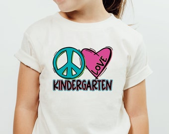 Kindergarten SVG / Peace Love Kindergarten SVG / Back To School SVG / Love / Cut File / Clip Art / Southern Spark / svg png eps pdf jpg dxf