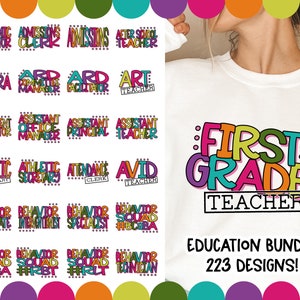 Education Bundle SVG Education Bundle PNG 223 Designs / Teacher Faculty Staff Educator Administration Designs / Southern Spark