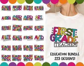 Education Bundle SVG Education Bundle PNG 223 Designs / Teacher Faculty Staff Educator Administration Designs / Southern Spark