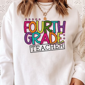 Fourth Grade Teacher SVG / Fourth Grade SVG / First Day Back To School SVG / Cut File / Clip Art / Southern Spark / svg png eps pdf jpg dxf
