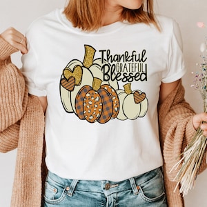 Thankful Grateful Blessed PNG / Thanksgiving PNG / Pumpkins PNG / Cut File / Print / Sublimation / Southern Spark / svg png eps pdf jpg dxf