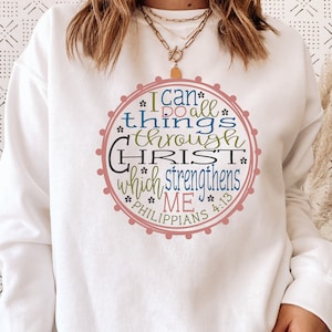Bible Verse SVG / I Can Do All Things Through Christ Who Strengthens Me SVG / Cut File / Clip Art / Southern Spark / svg png eps pdf jpg