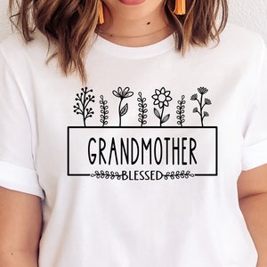 Mother's Day Grandmother SVG / Blessed Grandmother SVG / Hand Drawn Flowers / Cut File / Clip Art / Southern Spark / svg png eps pdf jpg dxf