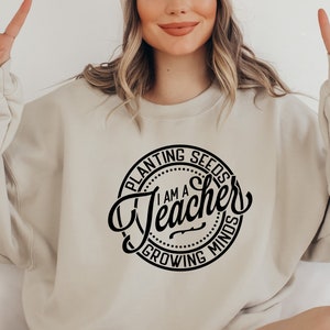 Teacher SVG / I Am A Teacher Planting Seeds Growing Minds SVG / Teaching / Cut File / Clip Art / Southern Spark / svg png eps pdf jpg dxf