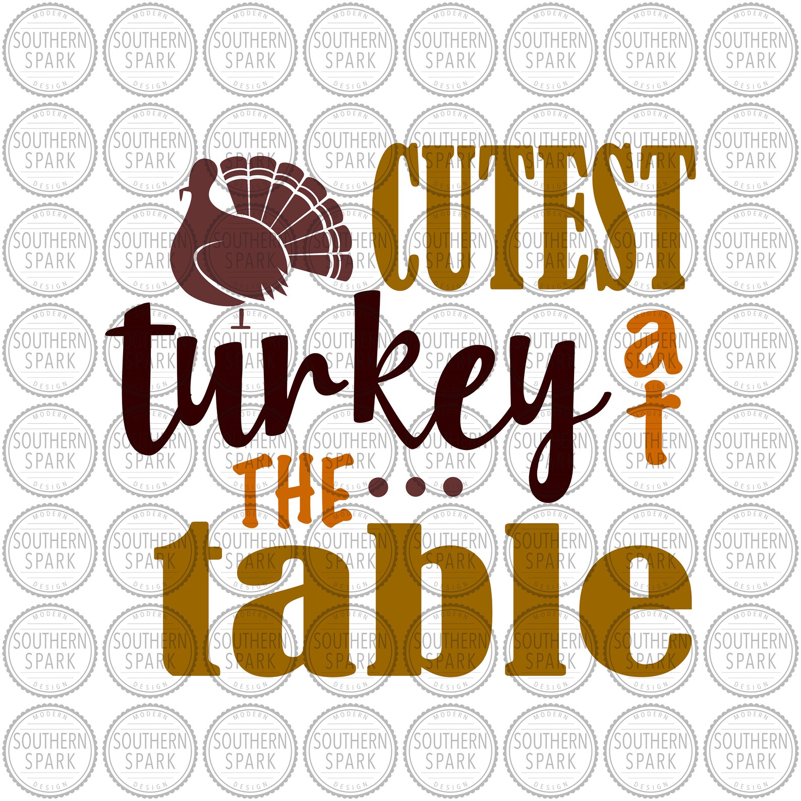 Thanksgiving svg png eps pdf jpg dxf Cutest Turkey At The | Etsy