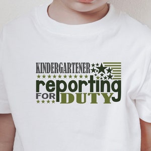 Kindergartener / Reporting For Duty / Back To School / First Day Of School / Clip Art / Cut File / Southern Spark / svg png eps pdf jpg dxf