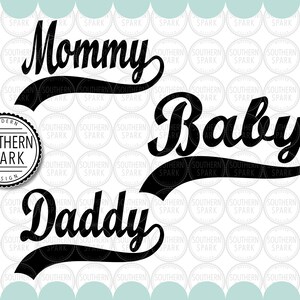 Bundle / Sporty Mommy Daddy Baby SVG / Sports / Baseball SVG / Family / Cut File / Clip Art / Southern Spark / svg png eps pdf jpg dxf