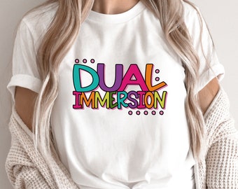 Dual Immersion svg png eps pdf jpg dxf - Education Back To School Design (Digital Download)