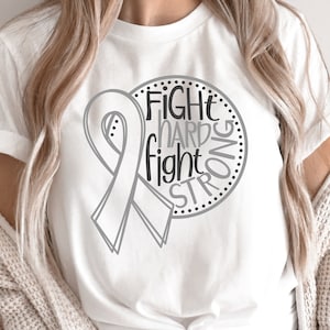 Cancer Awareneass SVG / Fight Hard Fight Strong Brain Cancer Awareness SVG / Cut File / Clip Art / Southern Spark / svg png eps pdf jpg dxf