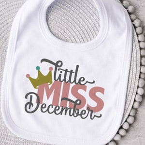 Birthday SVG / Girl Birthday SVG / Little Miss December / Birthday / Crown / Cut File / Clip Art / Southern Spark / svg png eps pdf jpg dxf