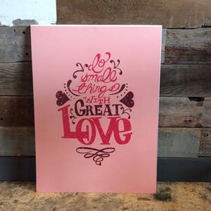 Quote Print Do Small Things with Great Love Motivation | Etsy