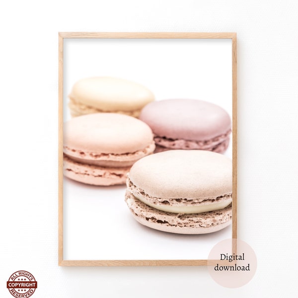 Macaron Print, Fichiers imprimables, Macaron Photography, Macarons Poster, Macaron Wall Art, Français Macarons