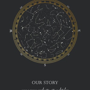 Star Map, Custom Star Map Print, Printable Files, Constellations Night ...