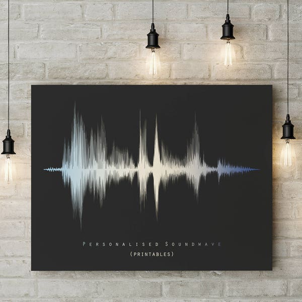 Personalised Soundwave Print, Sound Wave Printable, Personalised Voice Art, Song Music Heartbeat Voice Fathers Day Mothers Day New Baby Gift