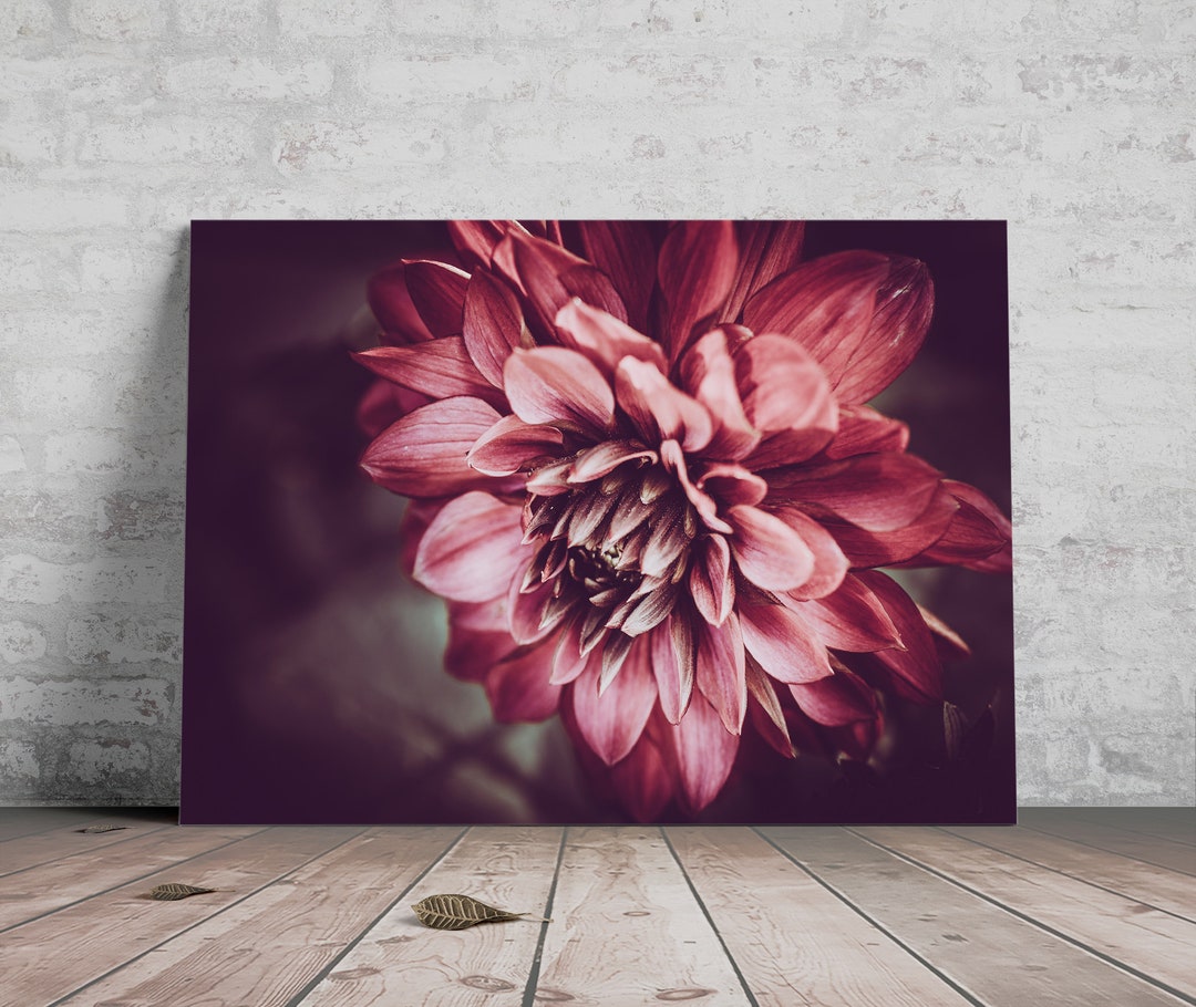 Dahlia Flower, Printable Files, Red Dahlia, Earth Flower, Flower Poster