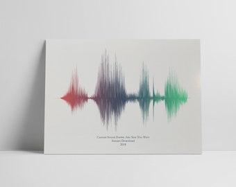 Personalised Soundwave Print, Sound Wave Printable, Personalised Voice Art, Song Music Heartbeat Voice Fathers Day Mothers Day New Baby Gift