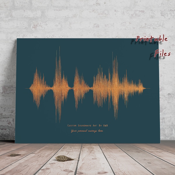 Personalised Soundwave Print, Sound Wave Printable, Personalised Voice Art, Song Music Heartbeat Voice , Last minute gift idea