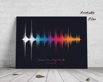 Custom Sound Wave Prints: Choose Any Sound and Receive Instant Downloadable Printables for Your Unique Voice and Sound Art