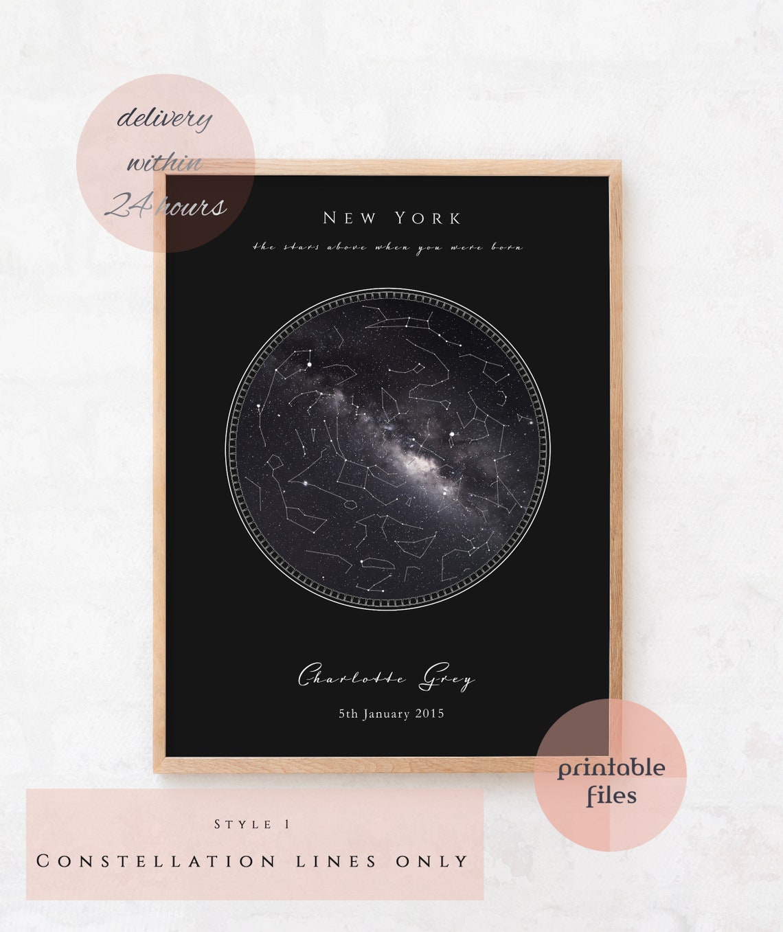 STAR MAP Printable Poster Personalised Star Map - Etsy