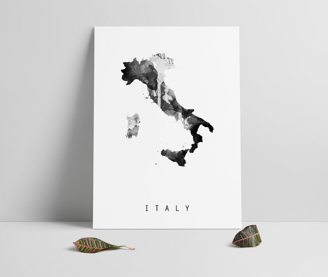 Italy Map Printable, Italy Watercolor Art Printable, Italy Watercolor ...
