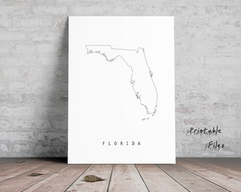 Florida minimal Map, Printable Files, Florida