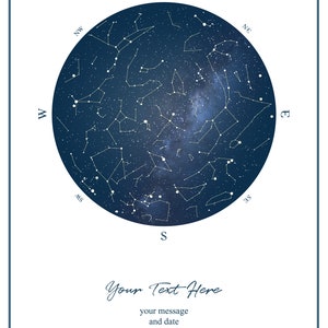 Custom Star Map, Star Map Printable Poster, Sky Map, Sky Coordinates ...