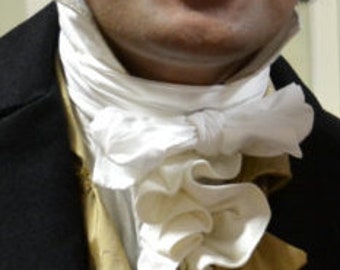 Regency Cravat / Stock, Jane Austen, Mr Darcy, Pride and Prejudice, Necktie, Handmade, Made to Order, Cotton Lawn, Silk